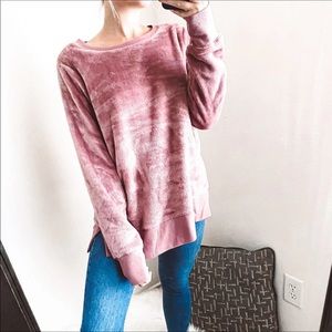 GAIAM pullover fleece sweater pink mauve soft XL